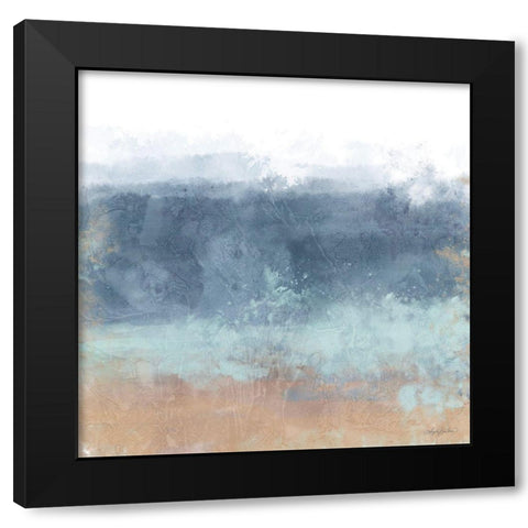 Soft Blues Black Modern Wood Framed Art Print with Double Matting by Bawden, Angela