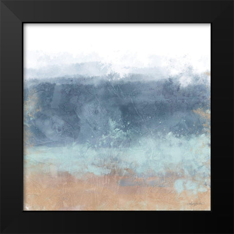 Soft Blues Black Modern Wood Framed Art Print by Bawden, Angela