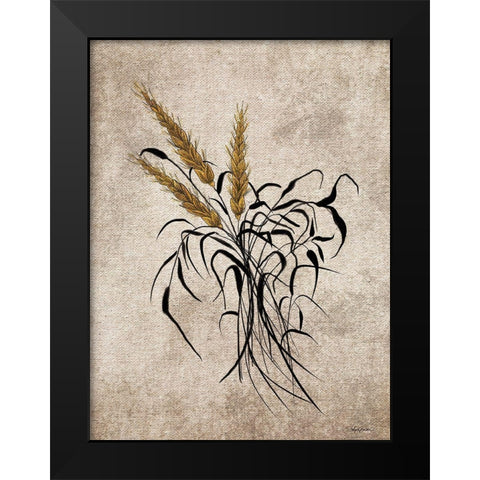 Wheat Grain Black Modern Wood Framed Art Print by Bawden, Angela