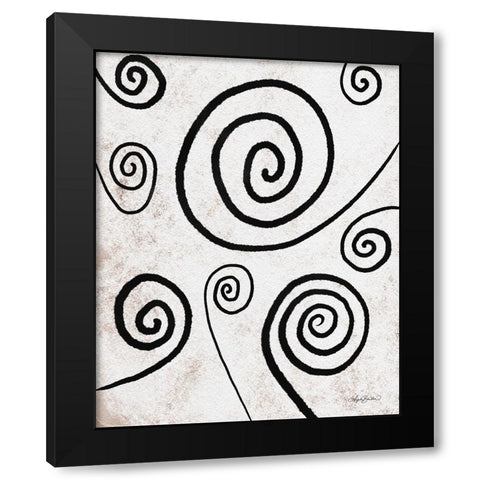 Earthy Boho Abstract 5 Black Modern Wood Framed Art Print with Double Matting by Bawden, Angela