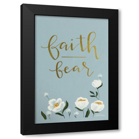Faith Fear Flowers Black Modern Wood Framed Art Print with Double Matting by Chavez, April