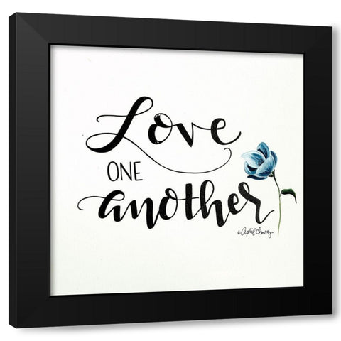 Love One Another   Black Modern Wood Framed Art Print by Chavez, April