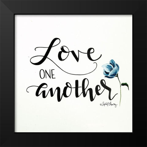 Love One Another   Black Modern Wood Framed Art Print by Chavez, April