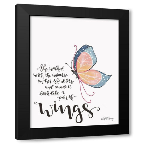 Wings Black Modern Wood Framed Art Print by Chavez, April
