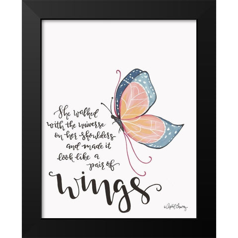 Wings Black Modern Wood Framed Art Print by Chavez, April