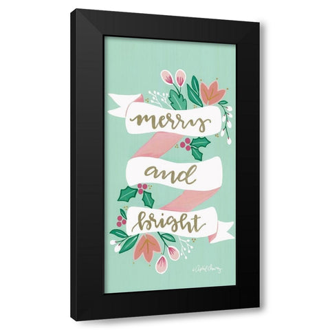 Merry and Bright Black Modern Wood Framed Art Print by Chavez, April