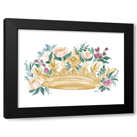 Flower Crown I Black Modern Wood Framed Art Print by Chavez, April
