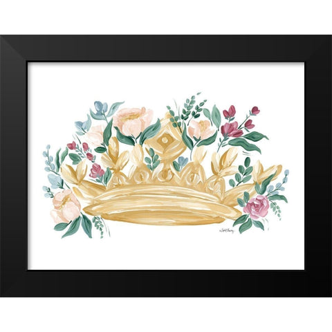 Flower Crown I Black Modern Wood Framed Art Print by Chavez, April