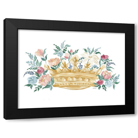 Flower Crown II Black Modern Wood Framed Art Print with Double Matting by Chavez, April