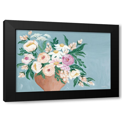 Blue Bouquet   Black Modern Wood Framed Art Print with Double Matting by Chavez, April