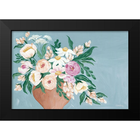 Blue Bouquet   Black Modern Wood Framed Art Print by Chavez, April