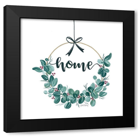 Home Wreath     Black Modern Wood Framed Art Print by Chavez, April