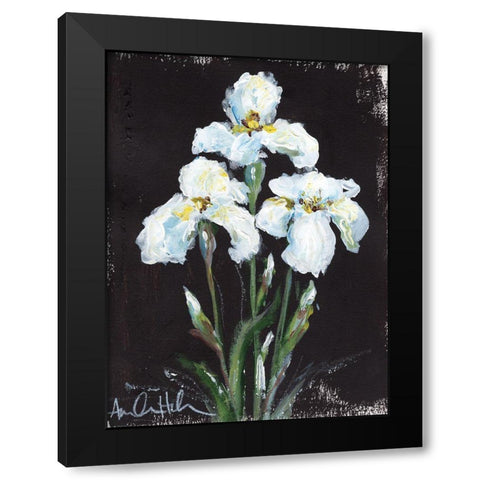 Contrasting Irises Black Modern Wood Framed Art Print with Double Matting by Hilburn, Amanda