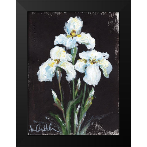 Contrasting Irises Black Modern Wood Framed Art Print by Hilburn, Amanda