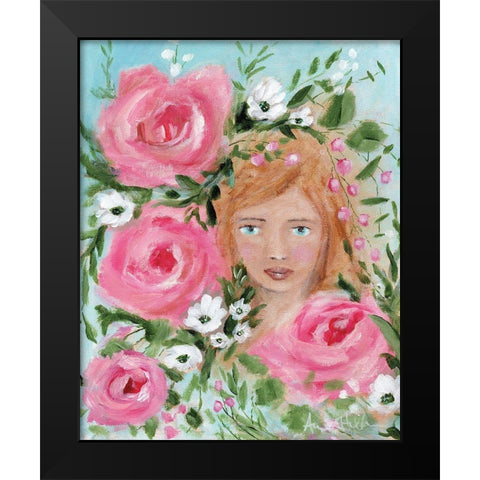 Rosie Anne Black Modern Wood Framed Art Print by Hilburn, Amanda