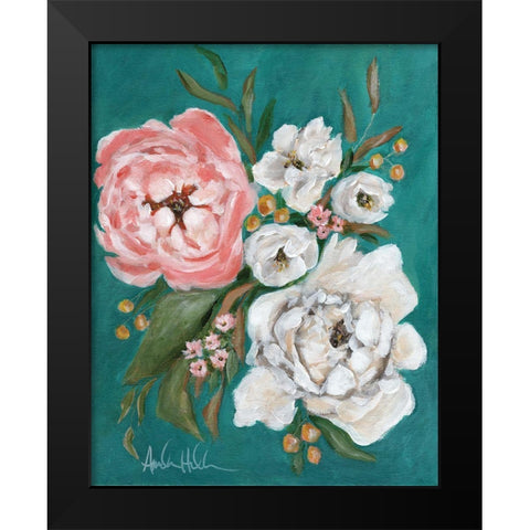Spring Blossoms and Peonies Black Modern Wood Framed Art Print by Hilburn, Amanda