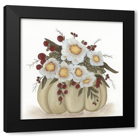 Floral Pumpkin Black Modern Wood Framed Art Print by Justice, Ashley