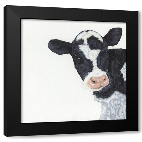 Cow Black Modern Wood Framed Art Print by Justice, Ashley