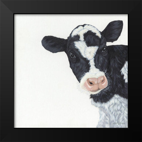 Cow Black Modern Wood Framed Art Print by Justice, Ashley