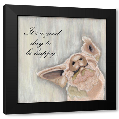 Its Good Day to Be Happy Black Modern Wood Framed Art Print with Double Matting by Justice, Ashley