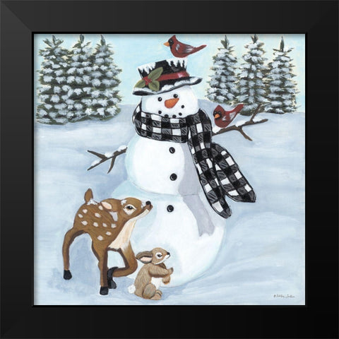 Winter Time Friends Black Modern Wood Framed Art Print by Justice, Ashley