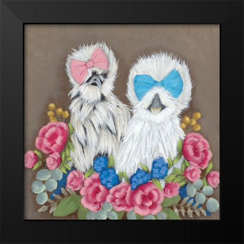 Silkie Chickens Black Modern Wood Framed Art Print by Justice, Ashley