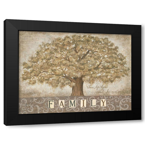 Our Family Tree Black Modern Wood Framed Art Print with Double Matting by LaPoint, Annie
