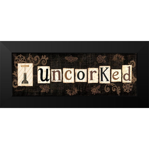 Uncorked Black Modern Wood Framed Art Print by LaPoint, Annie