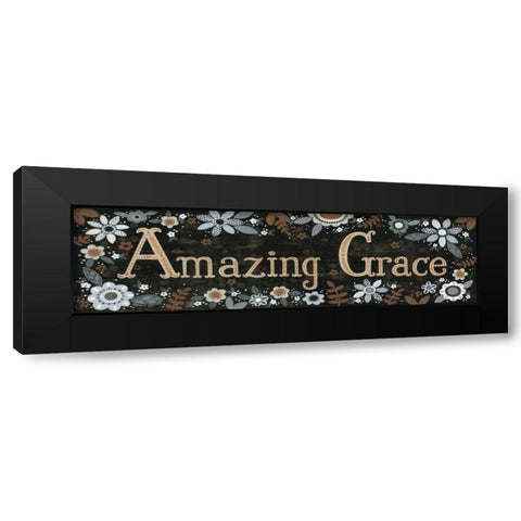 Amazing Grace Floral Black Modern Wood Framed Art Print by LaPoint, Annie