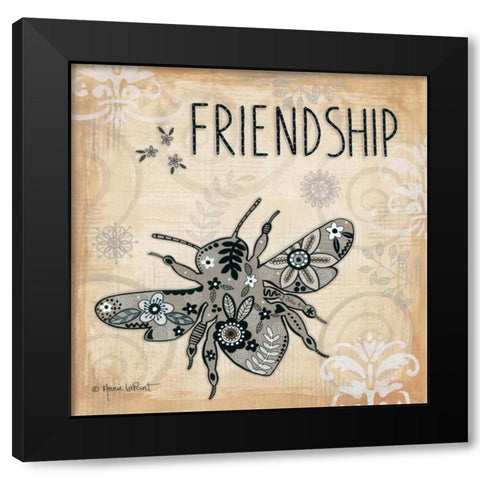 Friendship Black Modern Wood Framed Art Print by LaPoint, Annie