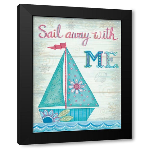 Sail Away with Me Black Modern Wood Framed Art Print by LaPoint, Annie