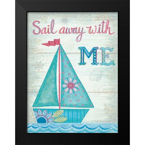 Sail Away with Me Black Modern Wood Framed Art Print by LaPoint, Annie