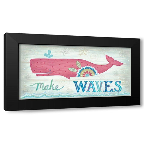 Make Waves Black Modern Wood Framed Art Print by LaPoint, Annie