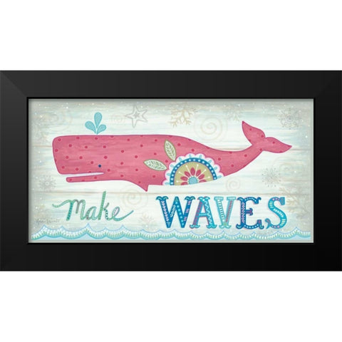 Make Waves Black Modern Wood Framed Art Print by LaPoint, Annie