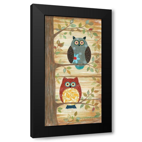 Two Wise Owls Black Modern Wood Framed Art Print with Double Matting by LaPoint, Annie