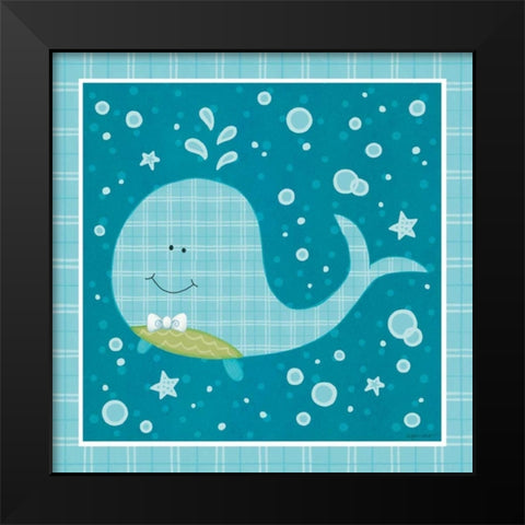 Beetle and Bob Baby Whale Black Modern Wood Framed Art Print by LaPoint, Annie