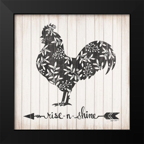 Rise N Shine Rooster Black Modern Wood Framed Art Print by LaPoint, Annie