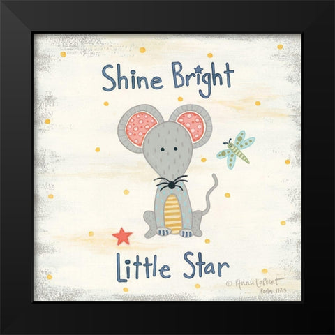 Beetle and Bob Shine Bright Little Star Black Modern Wood Framed Art Print by LaPoint, Annie