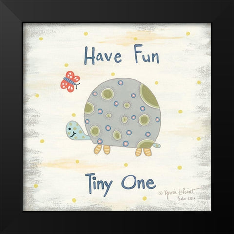 Beetle and Bob Have Fun Tiny One Black Modern Wood Framed Art Print by LaPoint, Annie