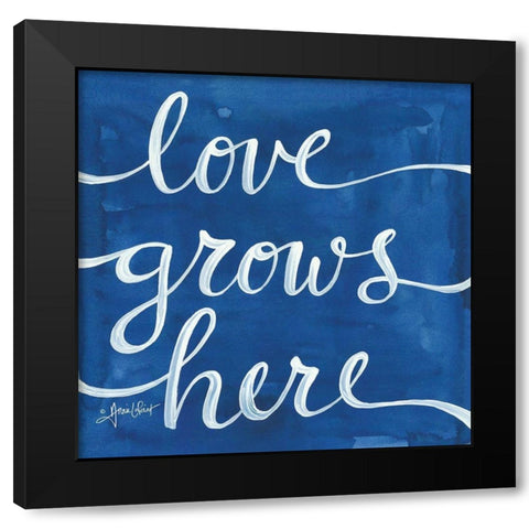 Love Grows Here Black Modern Wood Framed Art Print with Double Matting by LaPoint, Annie