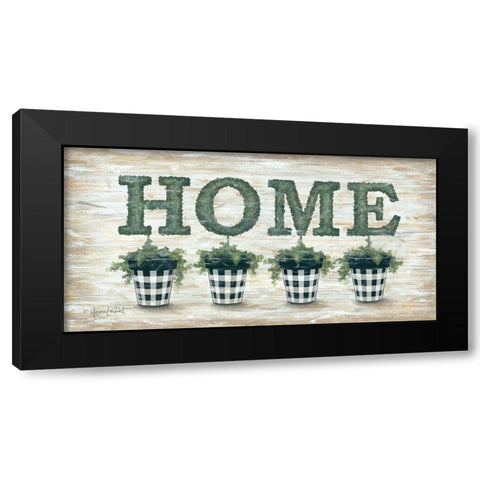 Gingham Topiaries Home Black Modern Wood Framed Art Print with Double Matting by LaPoint, Annie