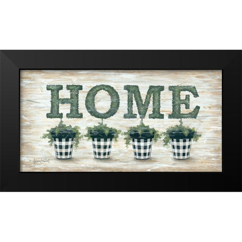 Gingham Topiaries Home Black Modern Wood Framed Art Print by LaPoint, Annie