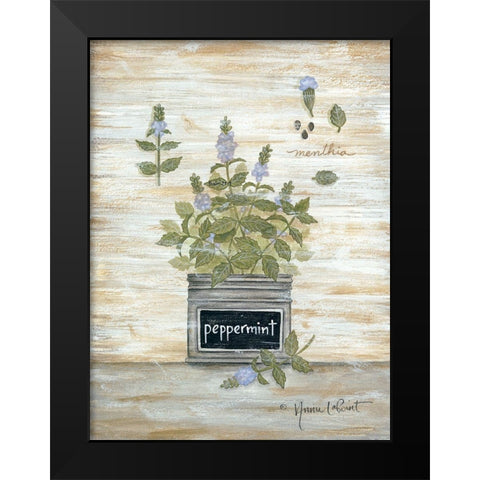 Peppermint Botanical Black Modern Wood Framed Art Print by LaPoint, Annie