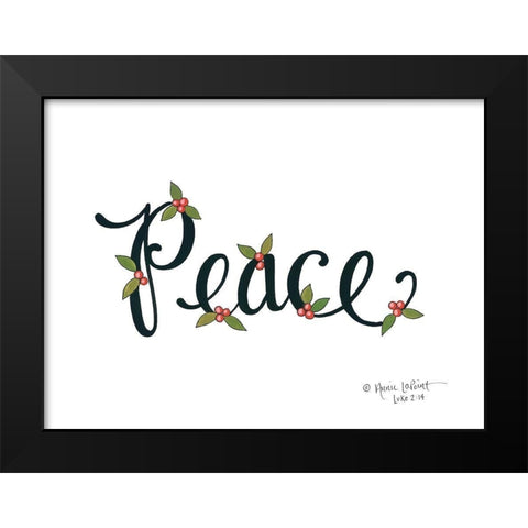 Peace with Berries Black Modern Wood Framed Art Print by LaPoint, Annie