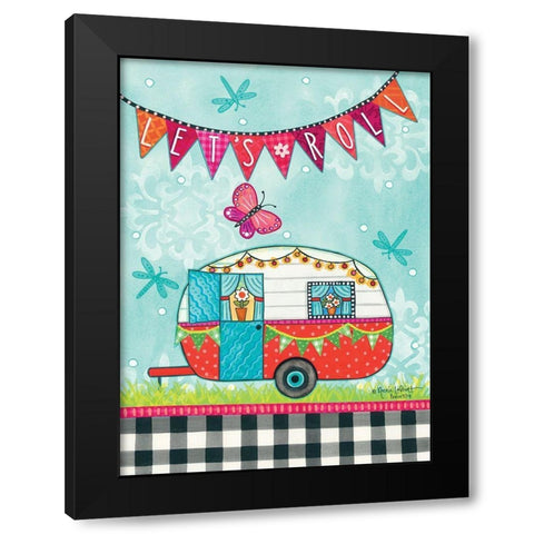 Lets Roll Black Modern Wood Framed Art Print with Double Matting by LapPoint, Annie