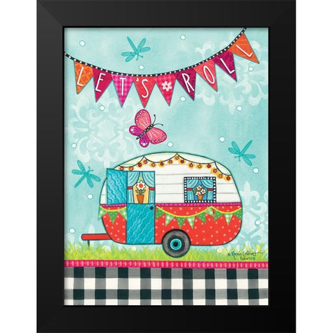 Lets Roll Black Modern Wood Framed Art Print by LapPoint, Annie