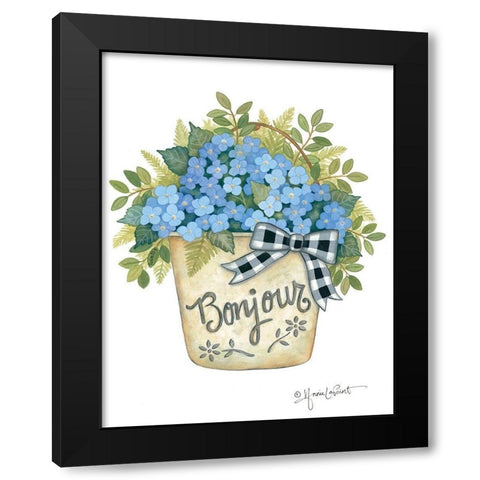 Hydrangeas Bonjour Black Modern Wood Framed Art Print by LaPoint, Annie