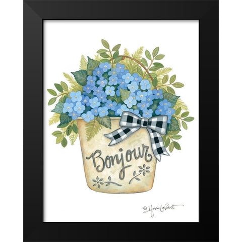 Hydrangeas Bonjour Black Modern Wood Framed Art Print by LaPoint, Annie