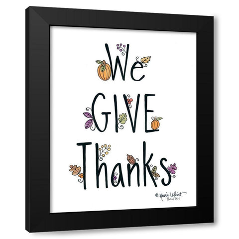 We Give Thanks Black Modern Wood Framed Art Print with Double Matting by LaPoint, Annie