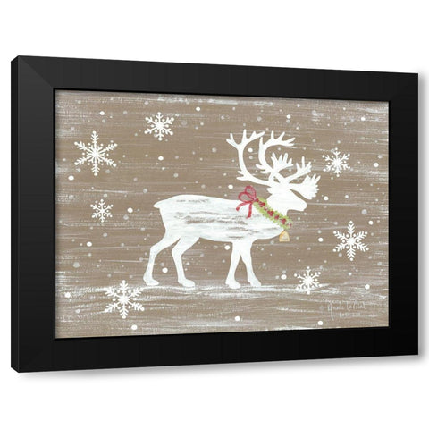 Snowy Reindeer Black Modern Wood Framed Art Print by LaPoint, Annie